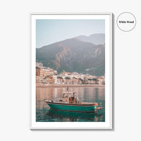 Maiori Fine Art Photo Print, Boat, Amalfi Coast, Campania Italy Wall Poster