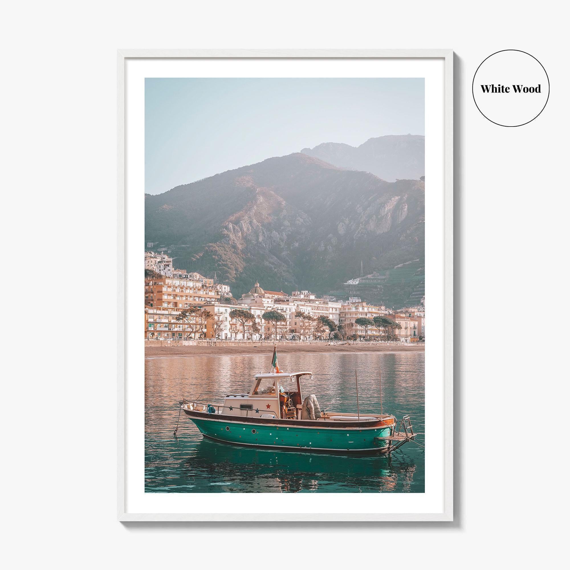 Maiori Fine Art Photo Print, Boat, Amalfi Coast, Campania Italy Wall Poster