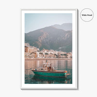Maiori Fine Art Photo Print, Boat, Amalfi Coast, Campania Italy Wall Poster