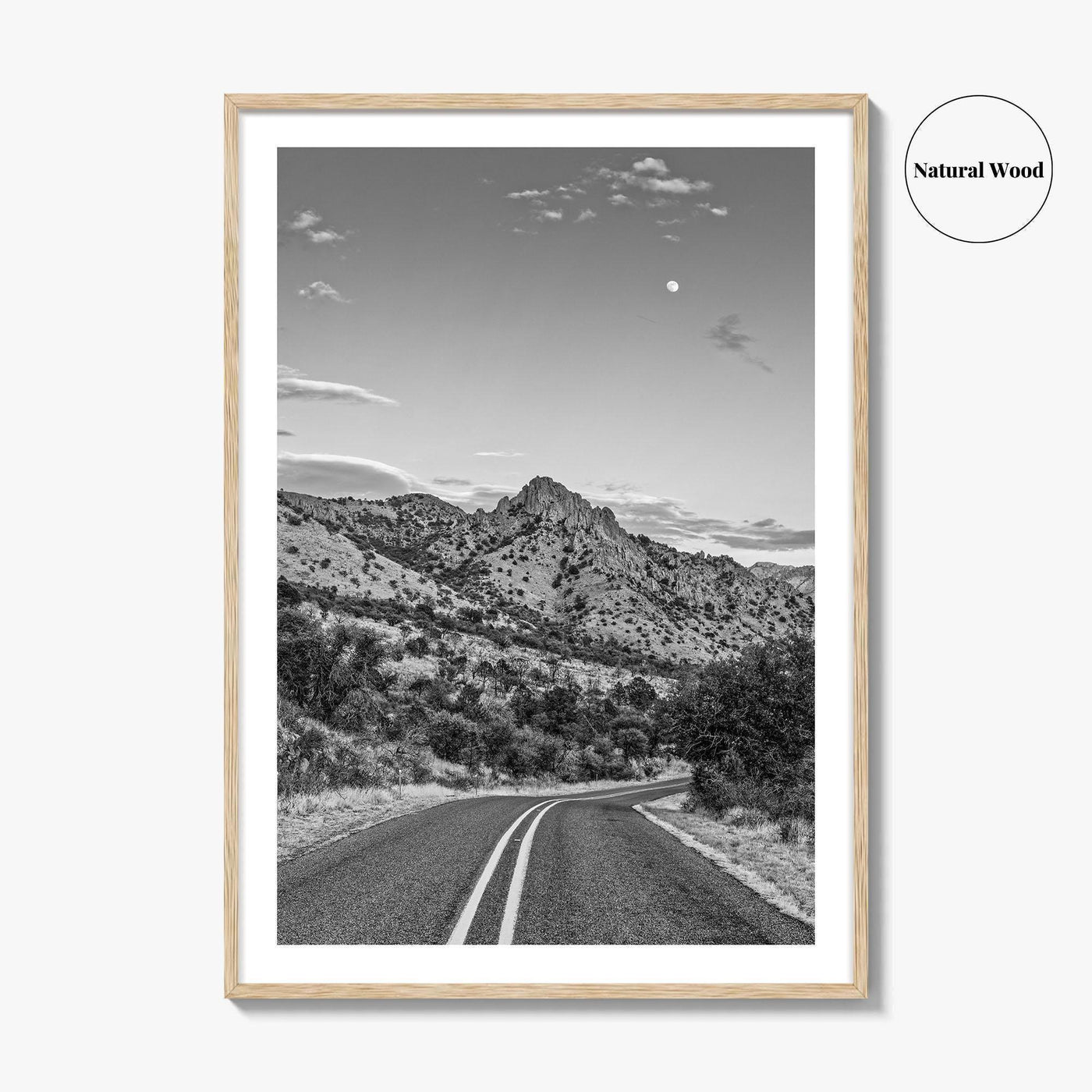 Davis Mountains Black and White Fine Art Photo Print, Fort Davis Texas Panoramic