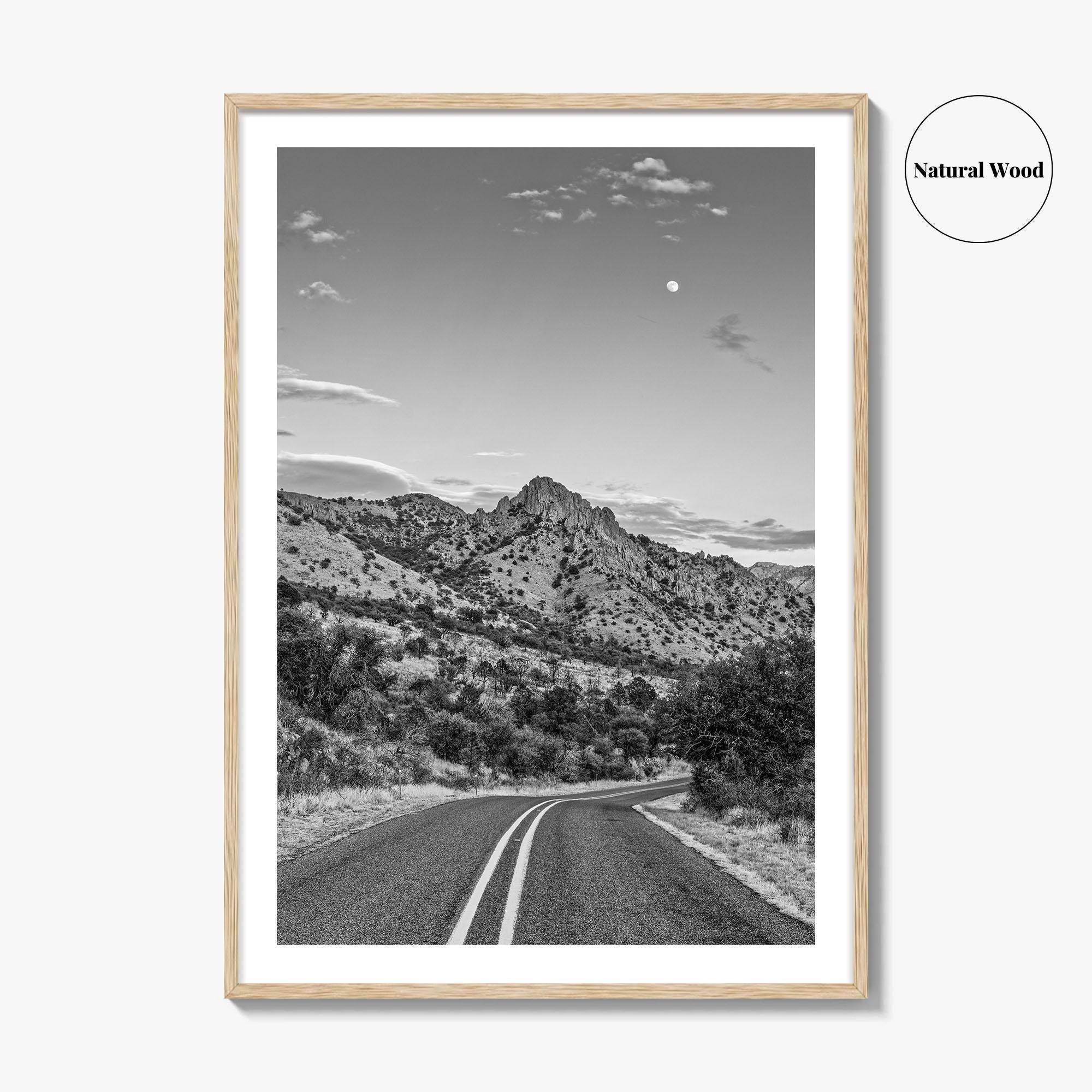 Davis Mountains Black and White Fine Art Photo Print, Fort Davis Texas Panoramic