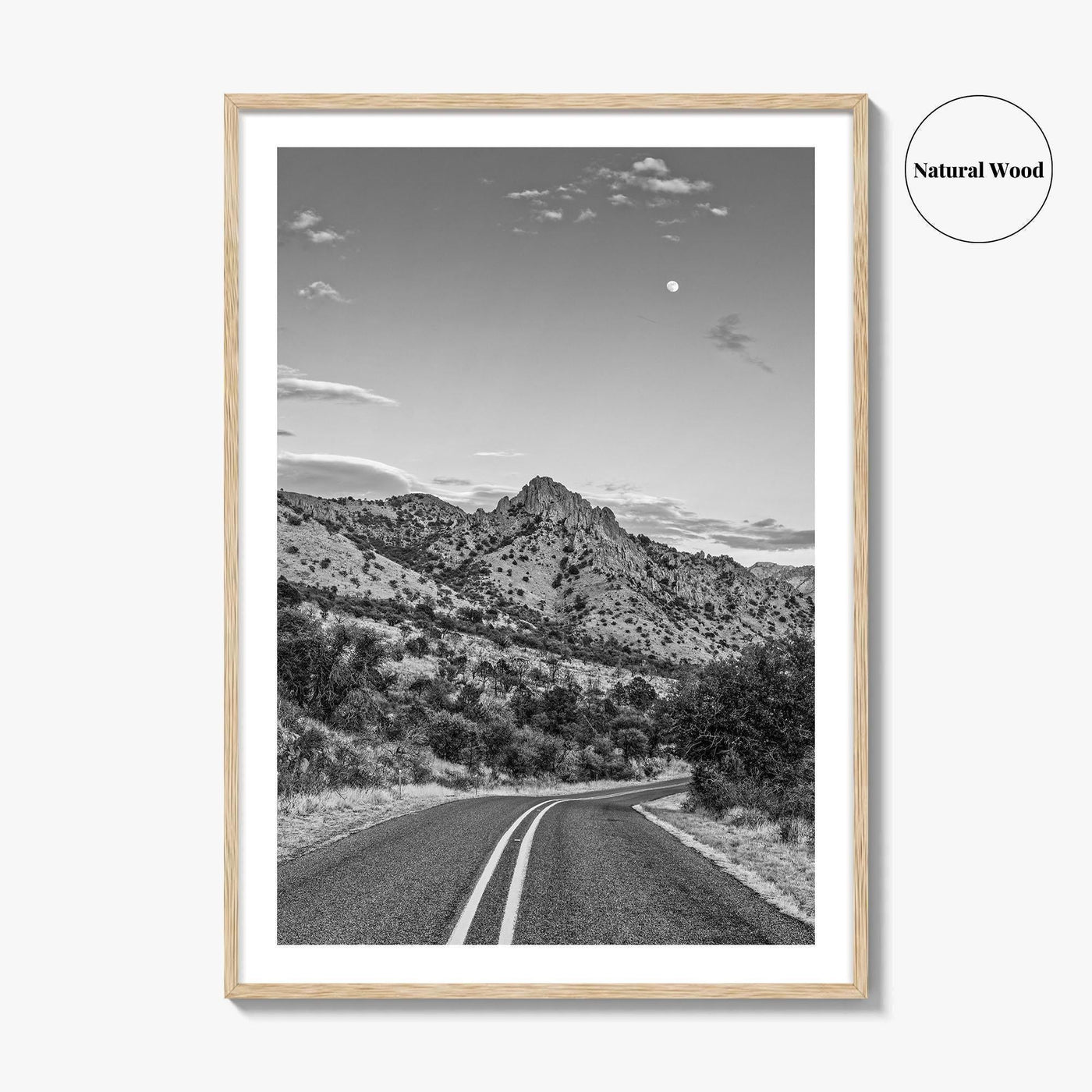 Davis Mountains Black and White Fine Art Photo Print, Fort Davis Texas Panoramic