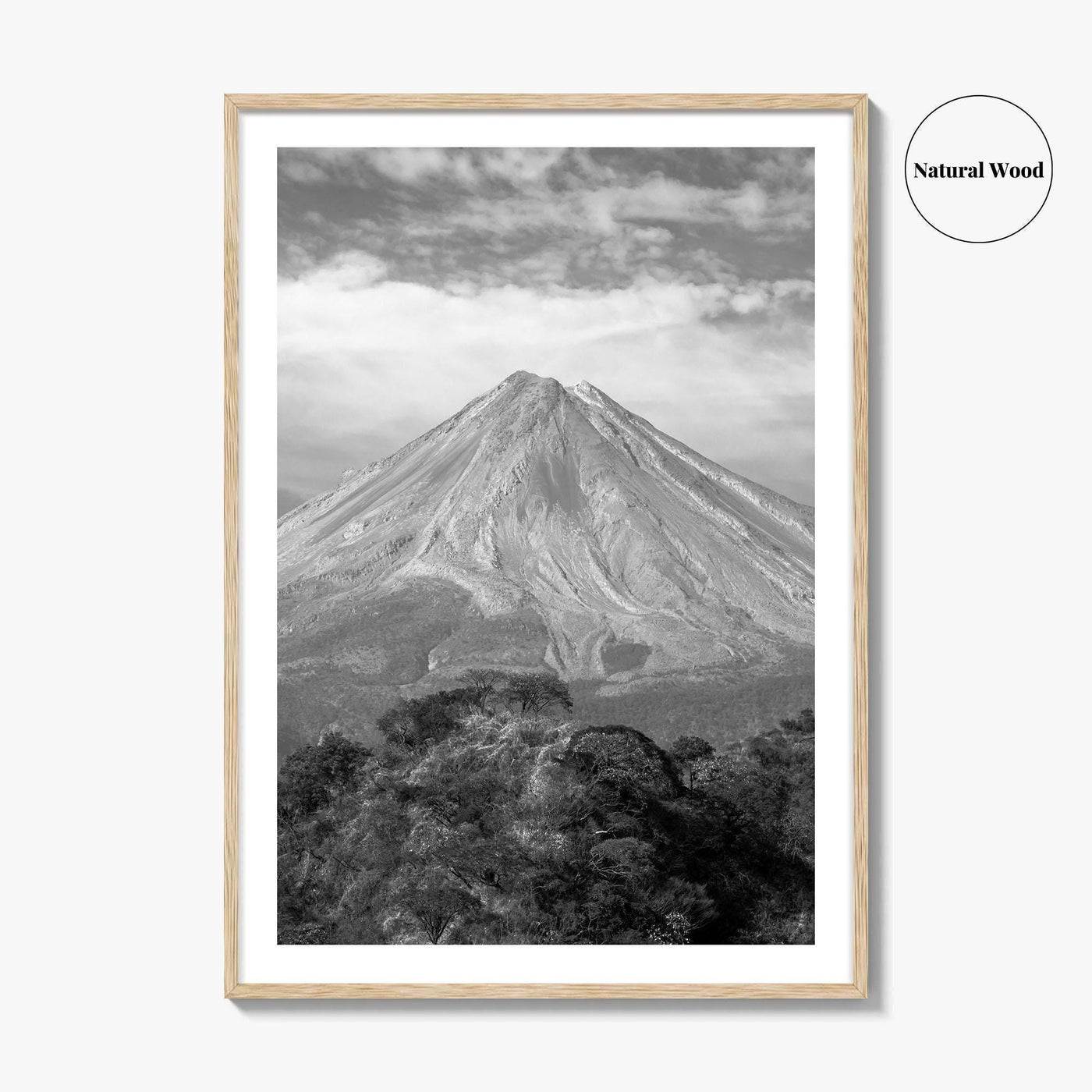 Colima Black and White Fine Art Photo Print, Mexico Landscape, Colima Volcano Poster