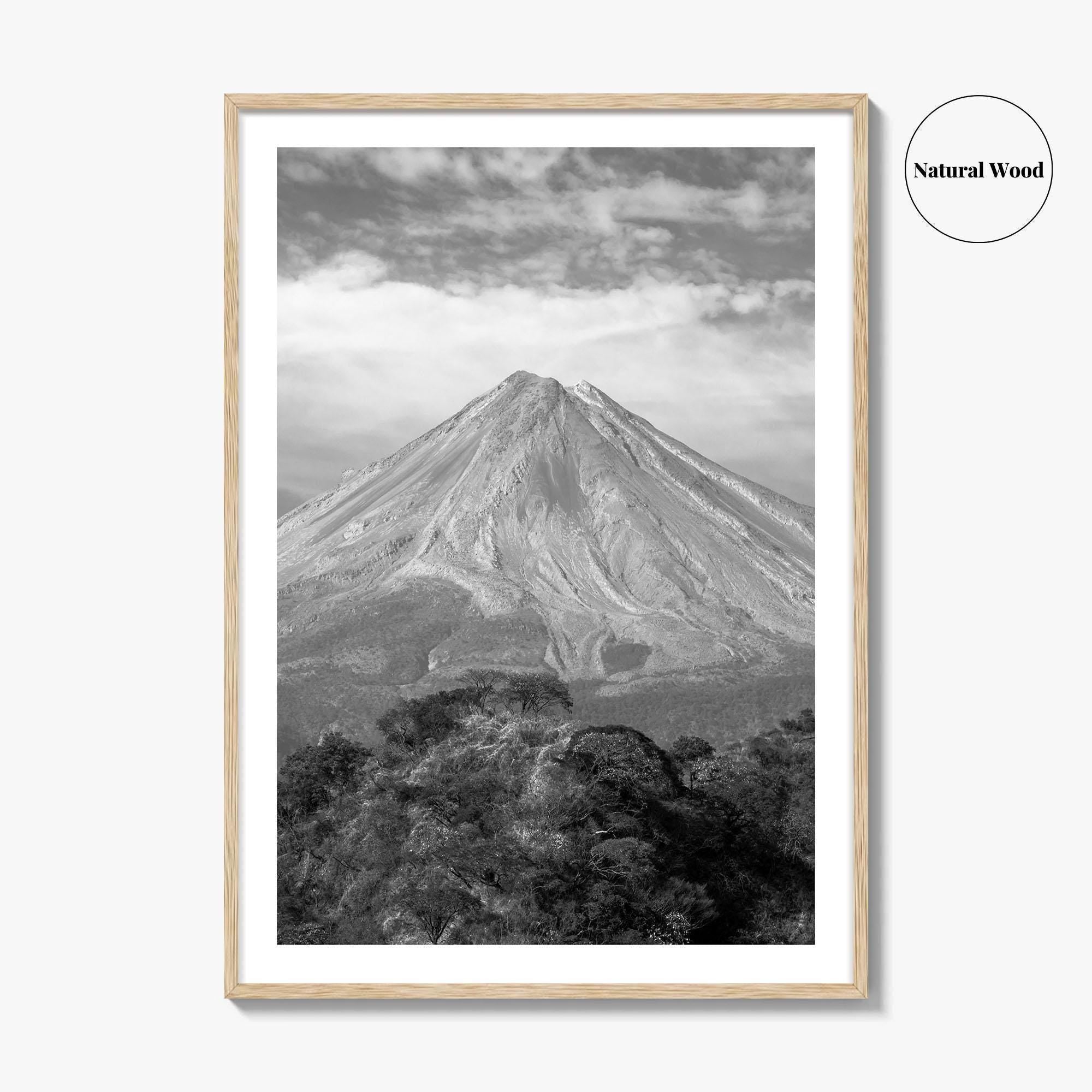 Colima Black and White Fine Art Photo Print, Mexico Landscape, Colima Volcano Poster