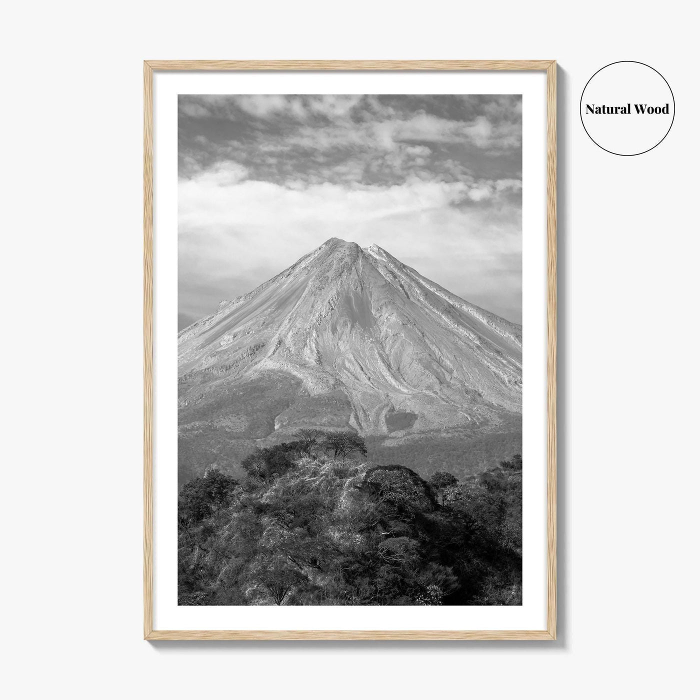 Colima Black and White Fine Art Photo Print, Mexico Landscape, Colima Volcano Poster