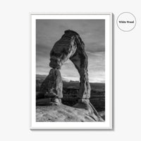 Delicate Arch Black and White Fine Art Photo Print, Arches National Park, Wall Poster