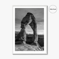 Delicate Arch Black and White Fine Art Photo Print, Arches National Park, Wall Poster