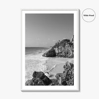 Tulum Black and White Fine Art Photo Print, Maya Ruins Quintana Roo Mexico Poster