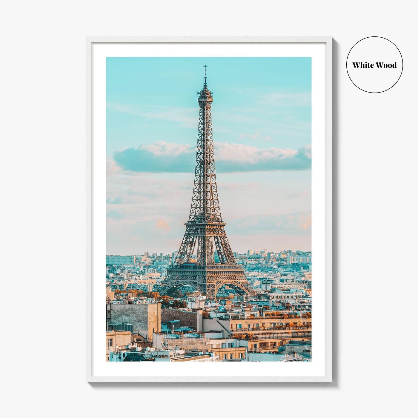 Paris Fine Art Photo Print, Eiffel Tower Rooftops, France, Wall Poster