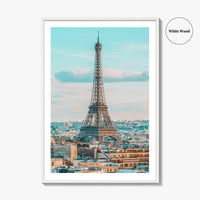Paris Fine Art Photo Print, Eiffel Tower Rooftops, France, Wall Poster