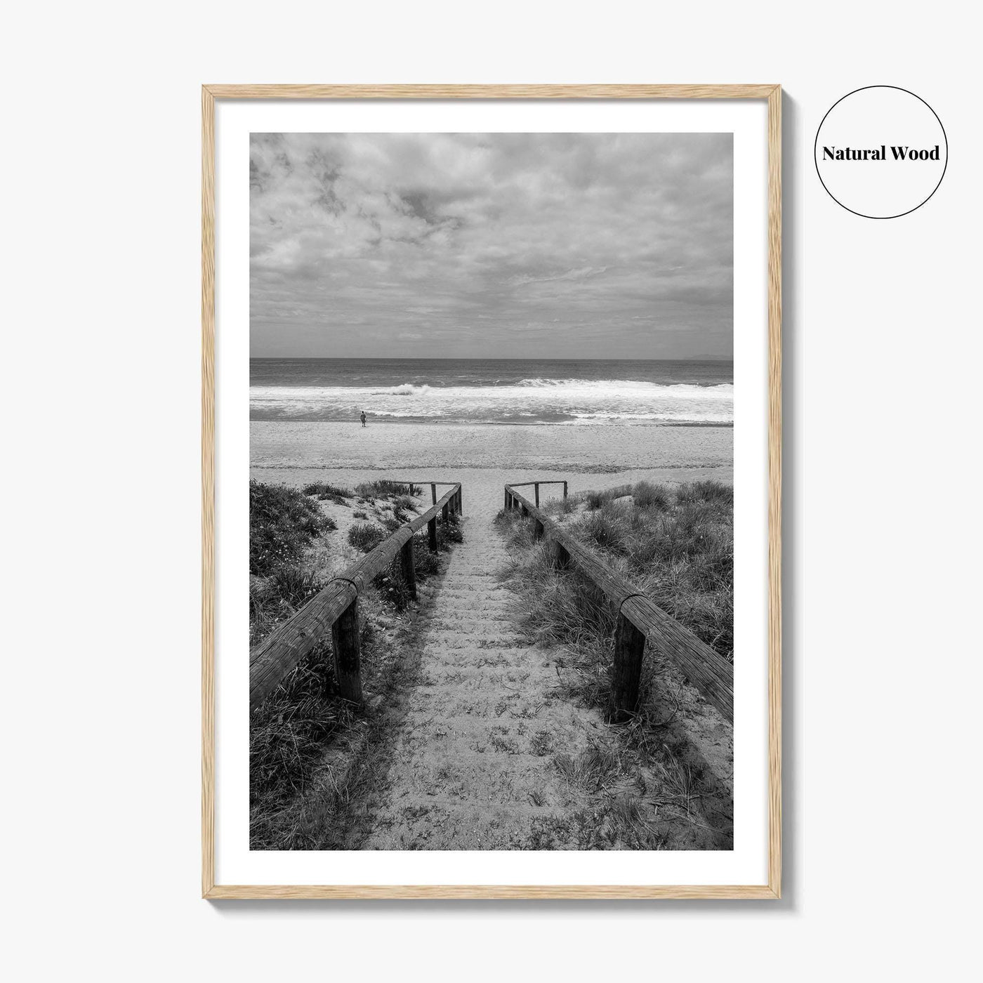 Whiritoa Black and White Fine Art Photo Print, Coromandel New Zealand North Island Poster