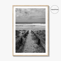 Whiritoa Black and White Fine Art Photo Print, Coromandel New Zealand North Island Poster