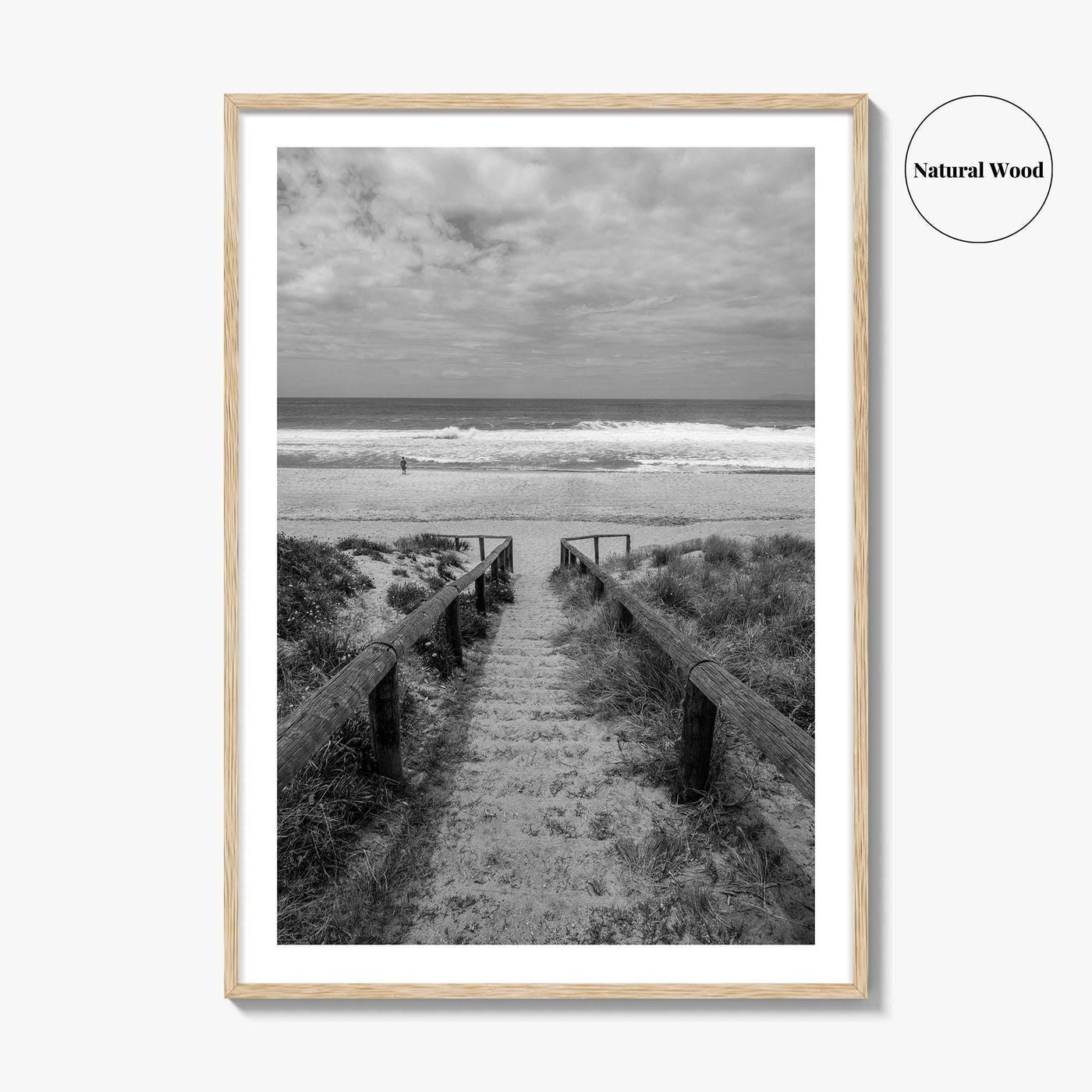 Whiritoa Black and White Fine Art Photo Print, Coromandel New Zealand North Island Poster