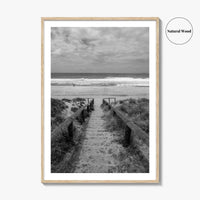 Whiritoa Black and White Fine Art Photo Print, Coromandel New Zealand North Island Poster