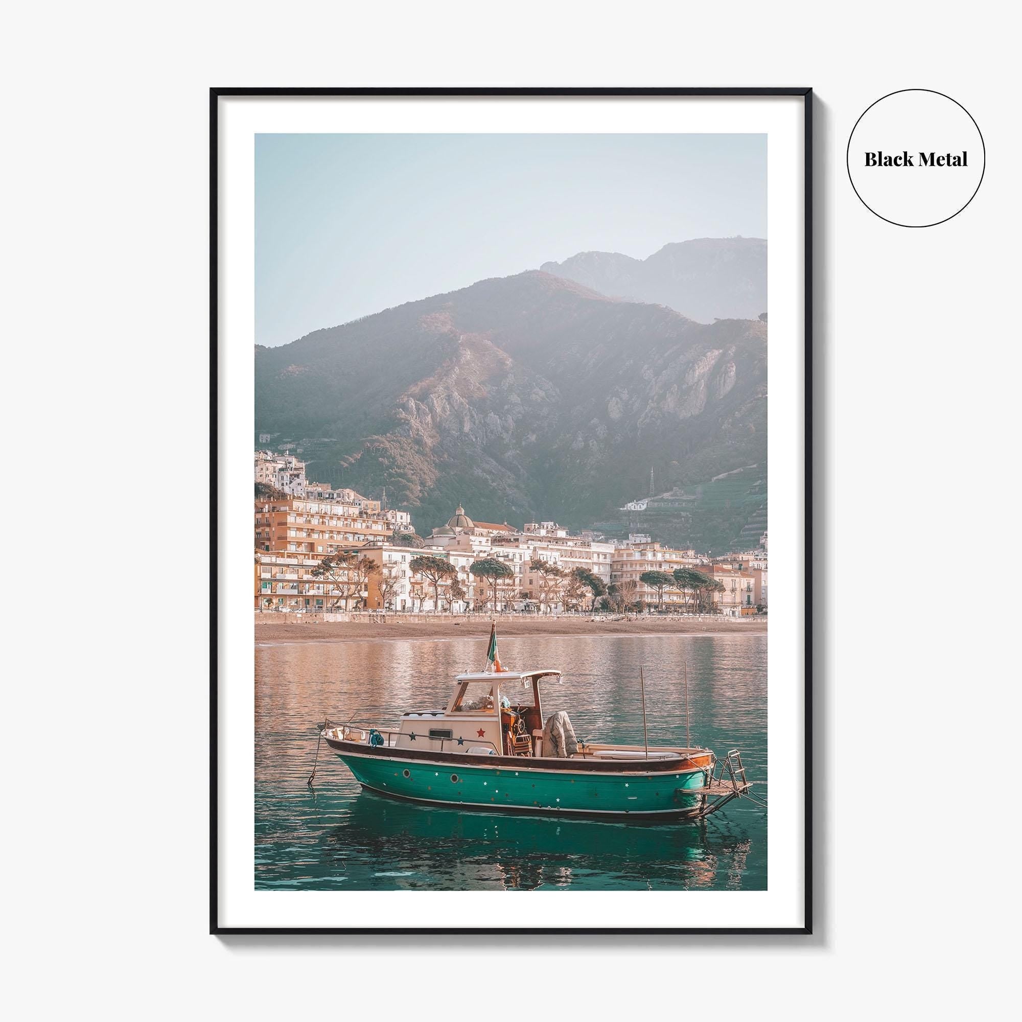 Maiori Fine Art Photo Print, Boat, Amalfi Coast, Campania Italy Wall Poster