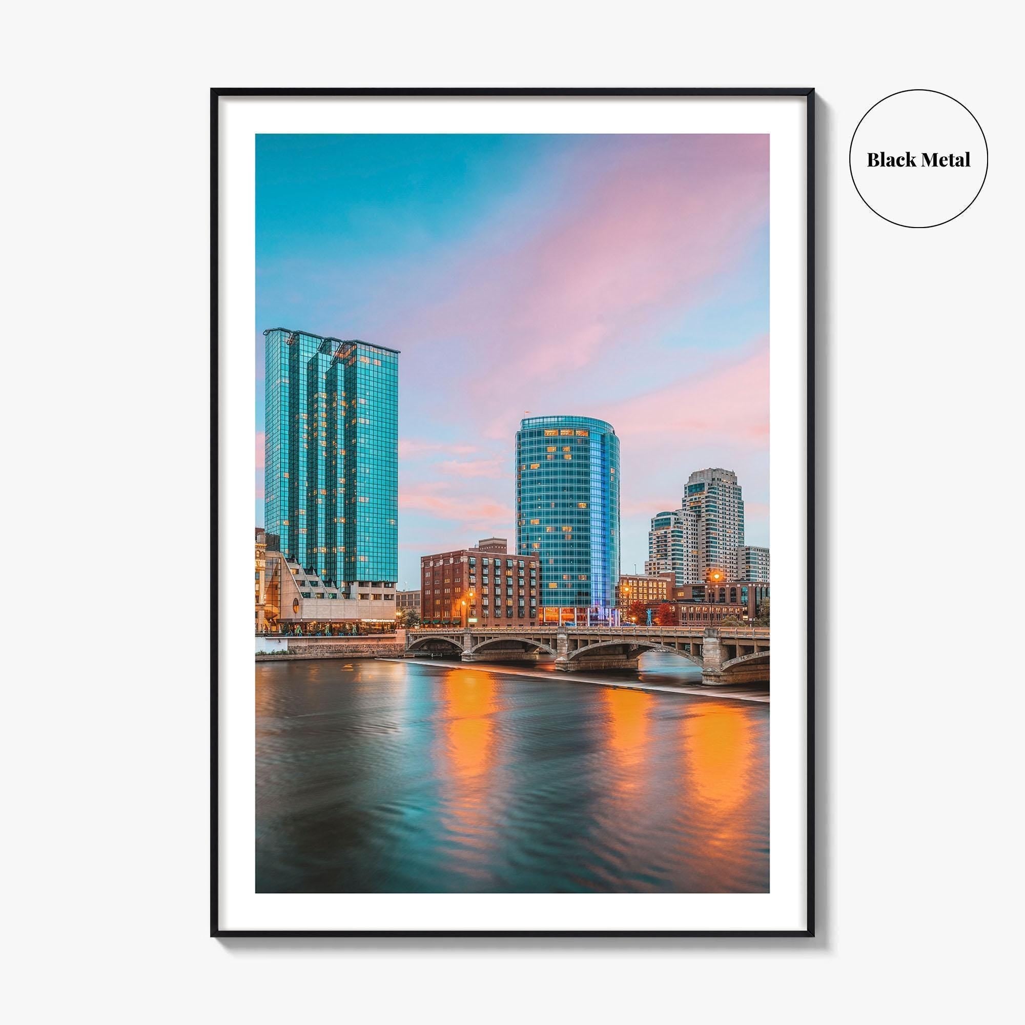 Grand Rapids Skyline Fine Art Photo Print, Michigan USA, Wall Decor Poster