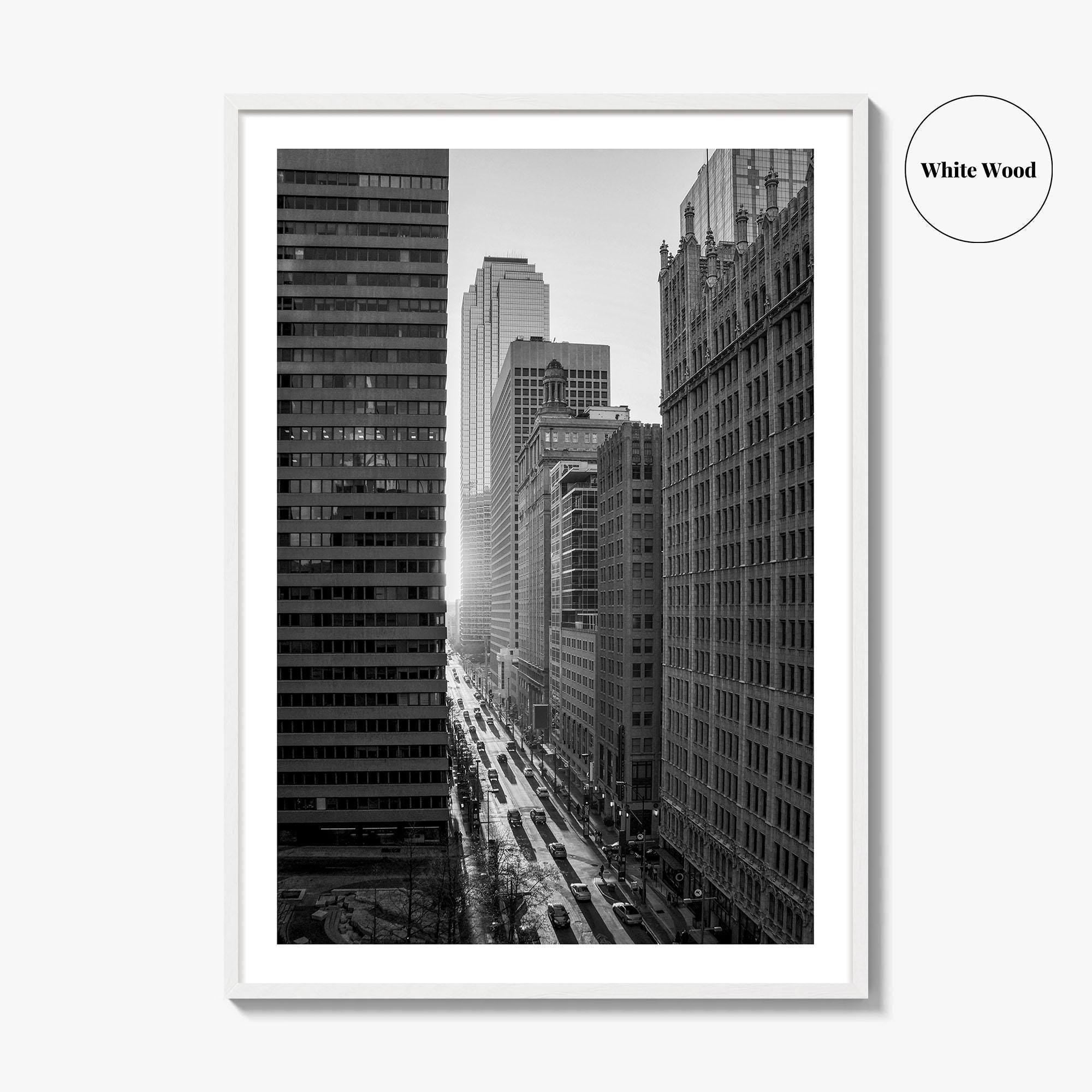 Dallas Skyline Black and White Fine Art Photo Print, Downtown Texas USA Poster