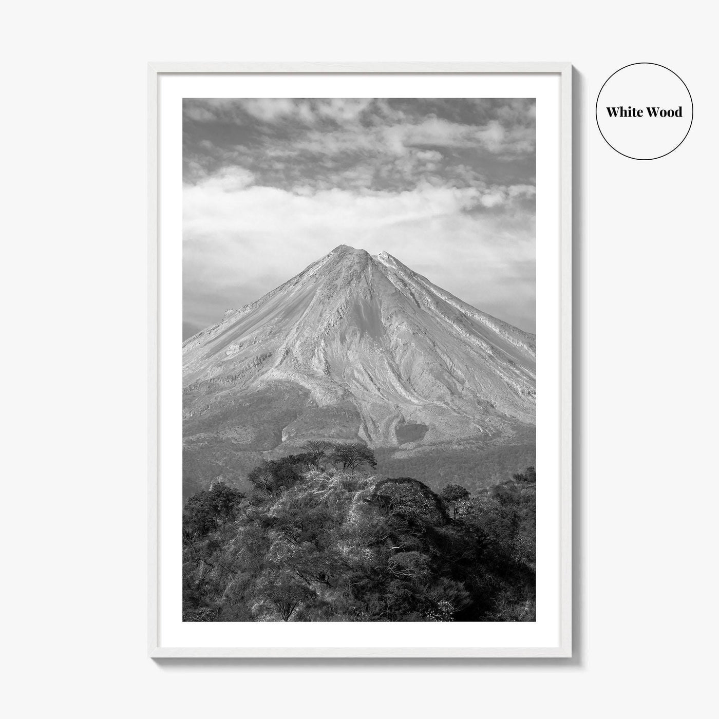 Colima Black and White Fine Art Photo Print, Mexico Landscape, Colima Volcano Poster