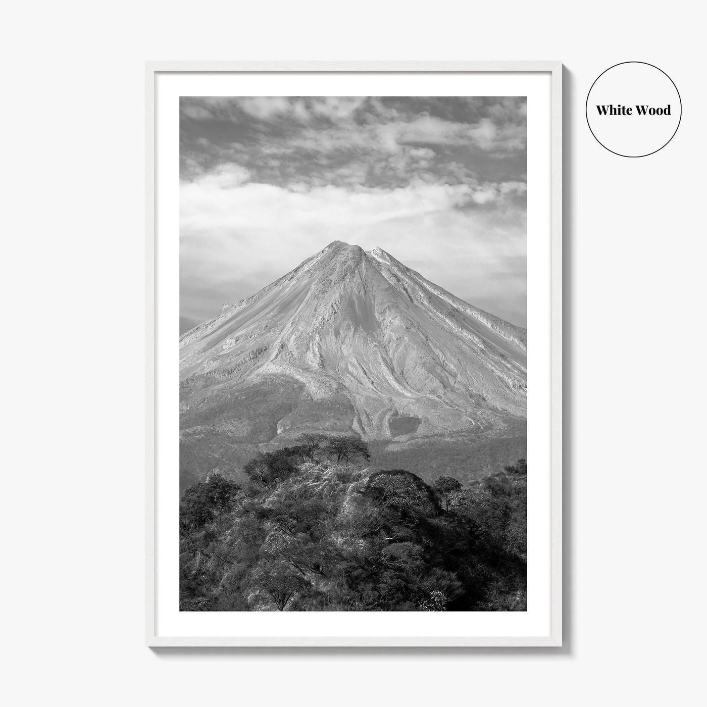 Colima Black and White Fine Art Photo Print, Mexico Landscape, Colima Volcano Poster