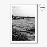 Yamba Black and White Fine Art Photo Print, Ocean Pool, NSW Australia Poster