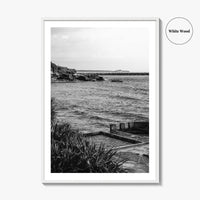 Yamba Black and White Fine Art Photo Print, Ocean Pool, NSW Australia Poster