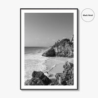 Tulum Black and White Fine Art Photo Print, Maya Ruins Quintana Roo Mexico Poster