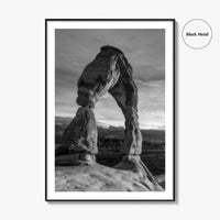 Delicate Arch Black and White Fine Art Photo Print, Arches National Park, Wall Poster