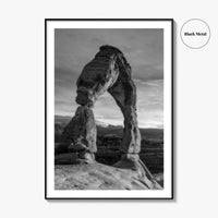 Delicate Arch Black and White Fine Art Photo Print, Arches National Park, Wall Poster