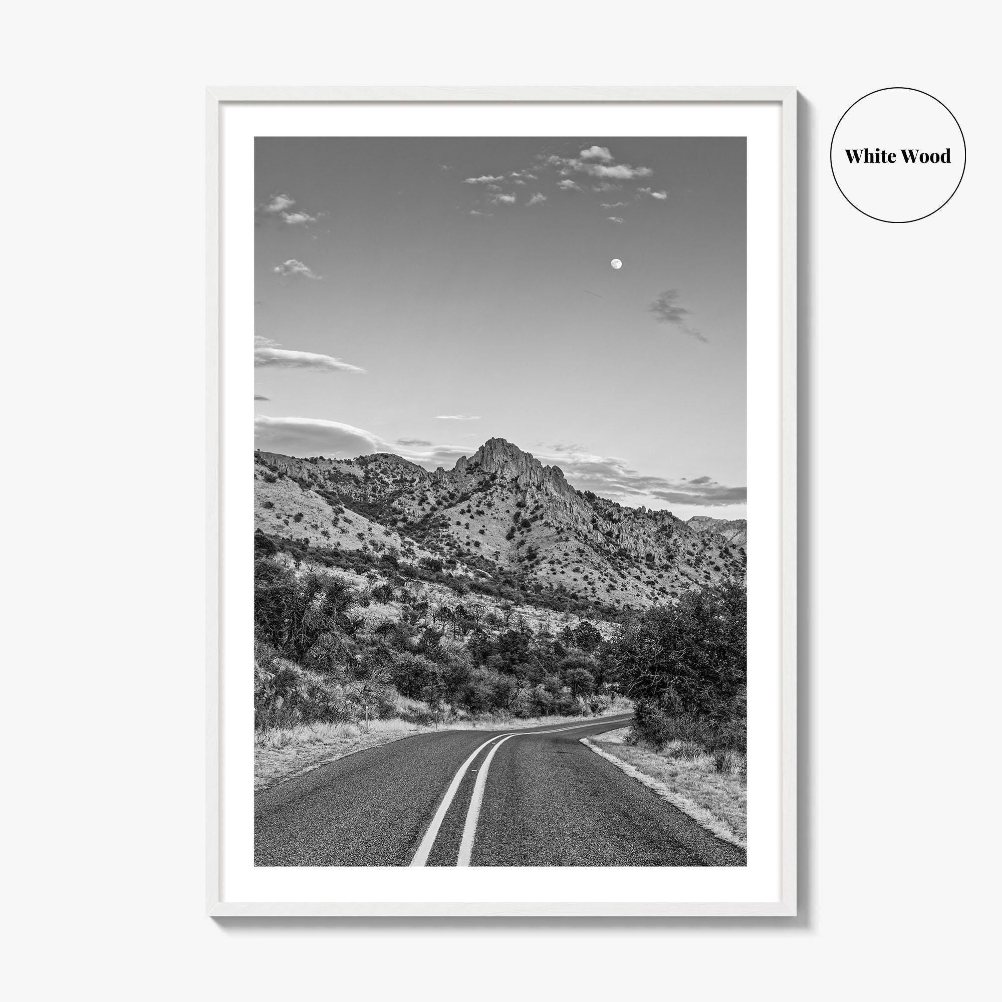 Davis Mountains Black and White Fine Art Photo Print, Fort Davis Texas Panoramic