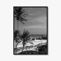 Barbados Black and White Fine Art Photo Print, Caribbean Beach Landscape Poster