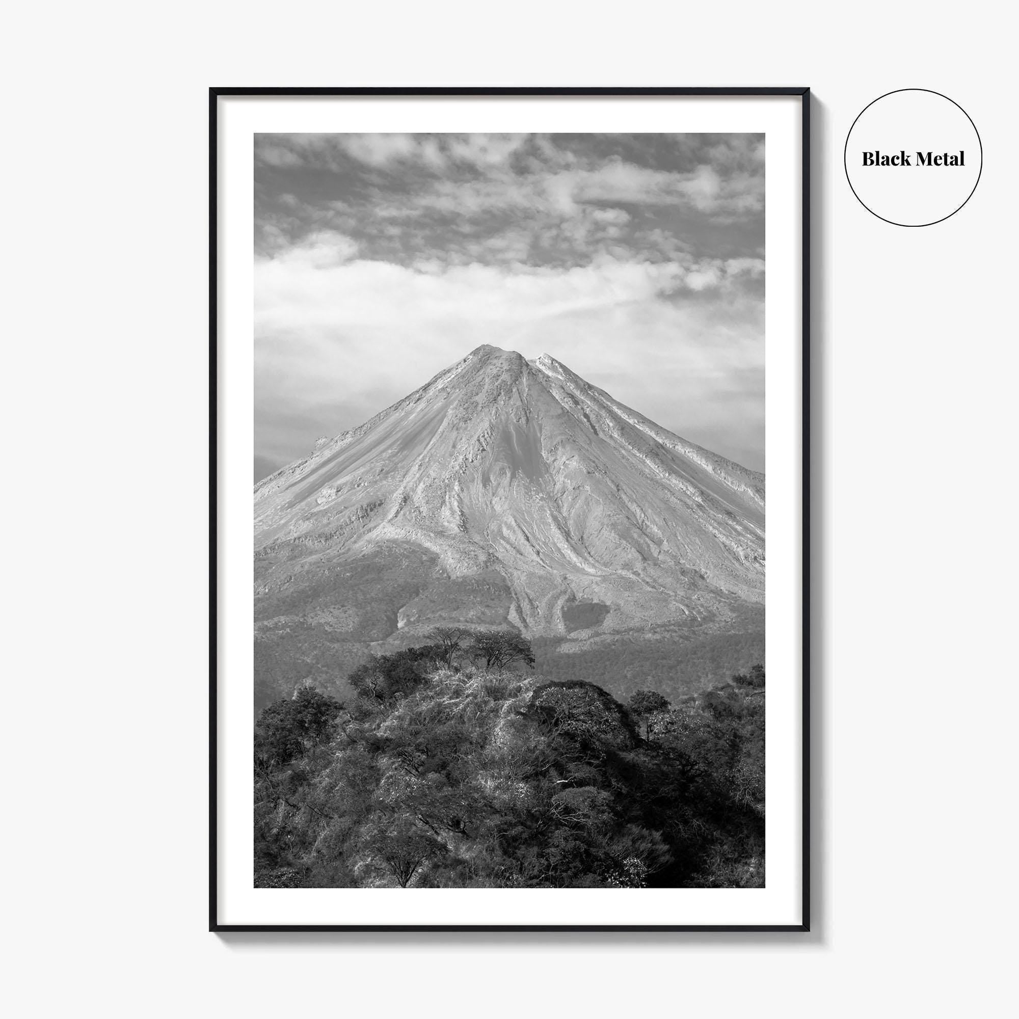 Colima Black and White Fine Art Photo Print, Mexico Landscape, Colima Volcano Poster