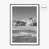 Albufeira Black and White Fine Art Photo Print, Algarve Portugal, Beach Wall Decor Poster