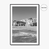 Albufeira Black and White Fine Art Photo Print, Algarve Portugal, Beach Wall Decor Poster