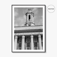 State College Black and White Fine Art Photo Print, Old Main University Park Poster