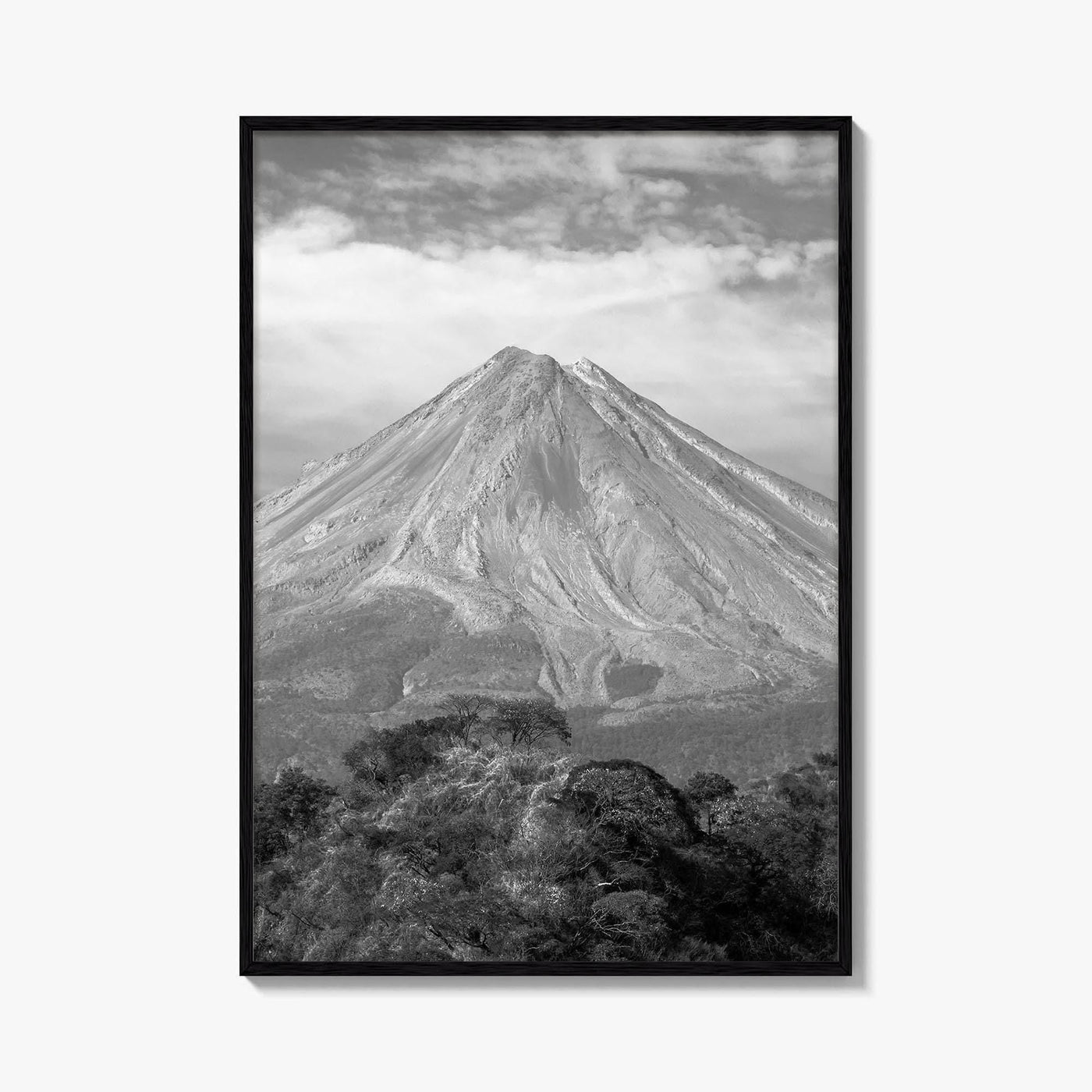 Colima Black and White Fine Art Photo Print, Mexico Landscape, Colima Volcano Poster