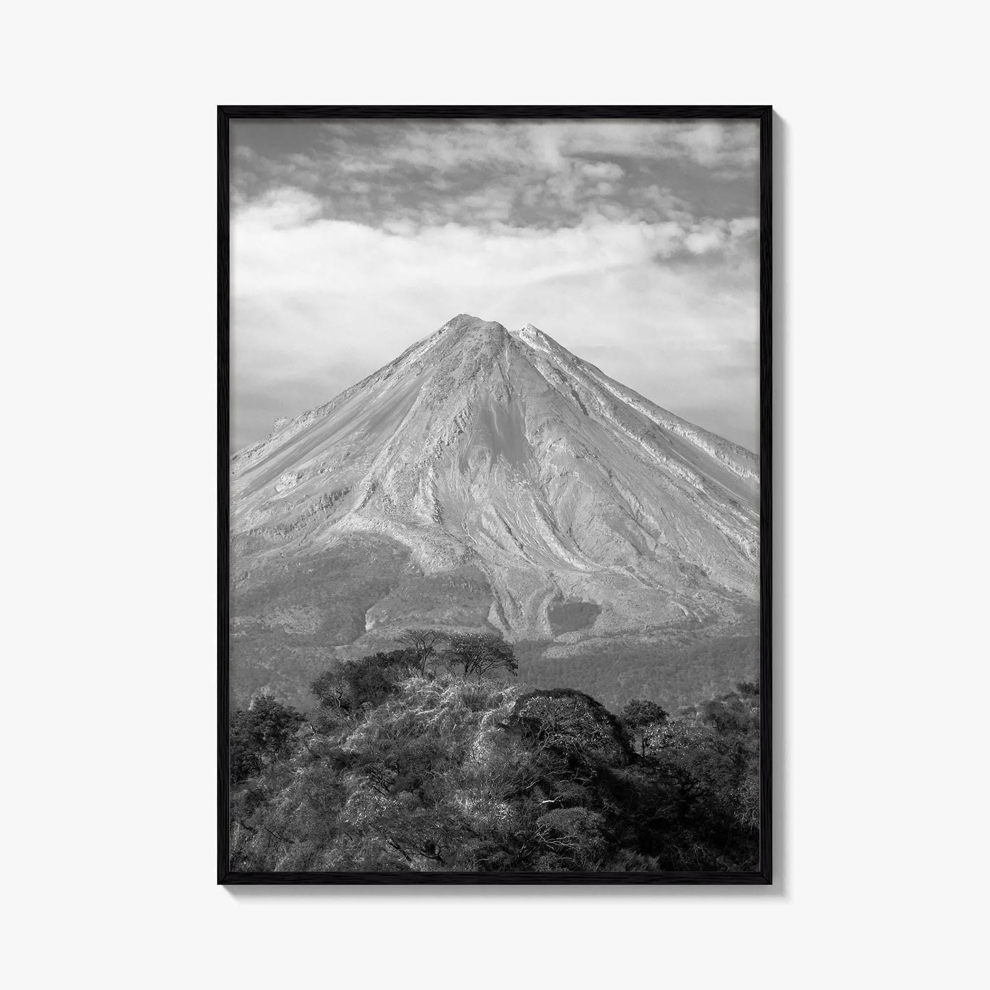 Colima Black and White Fine Art Photo Print, Mexico Landscape, Colima Volcano Poster