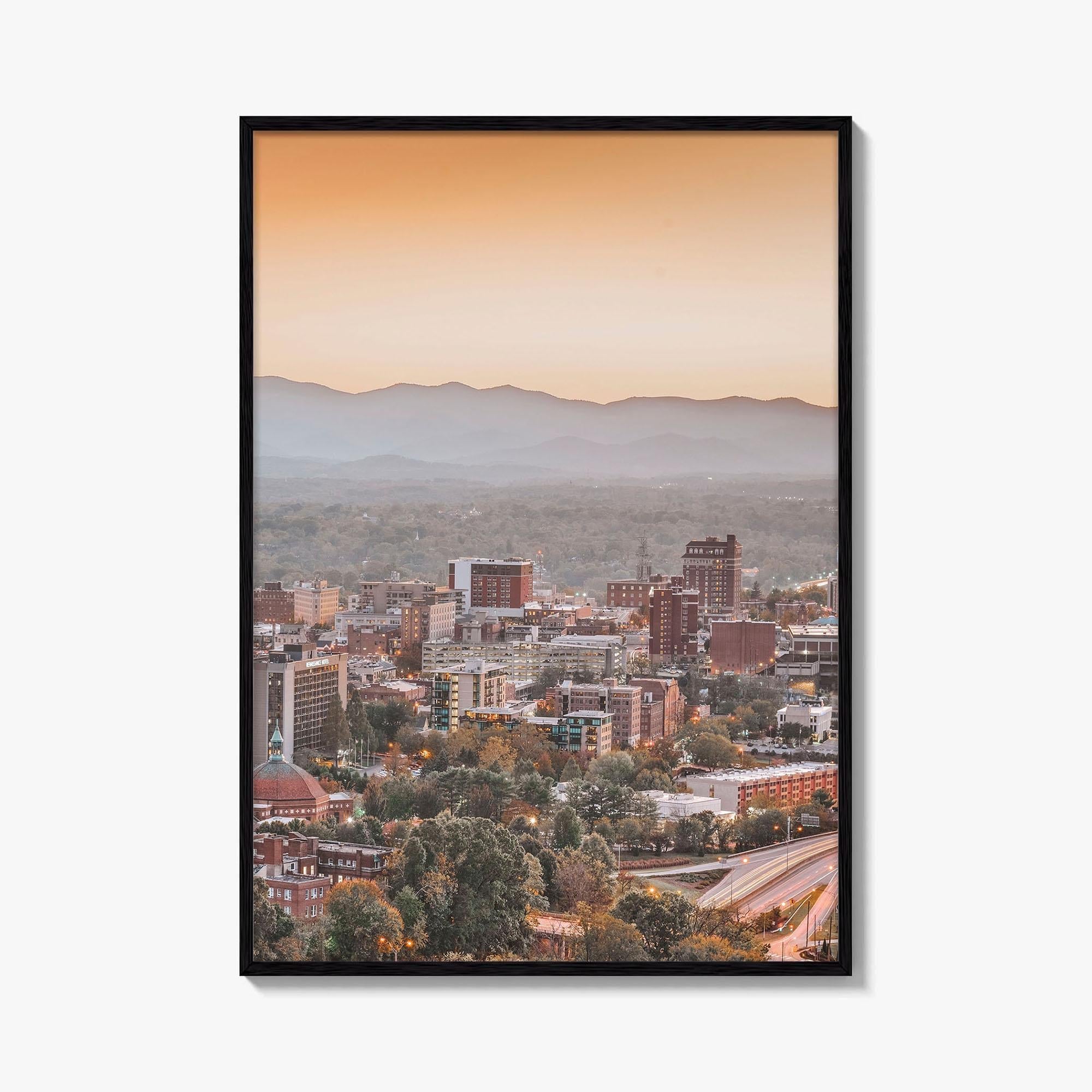 Asheville Skyline Fine Art Photo Print, Downtown, North Carolina USA Wall Decor Poster