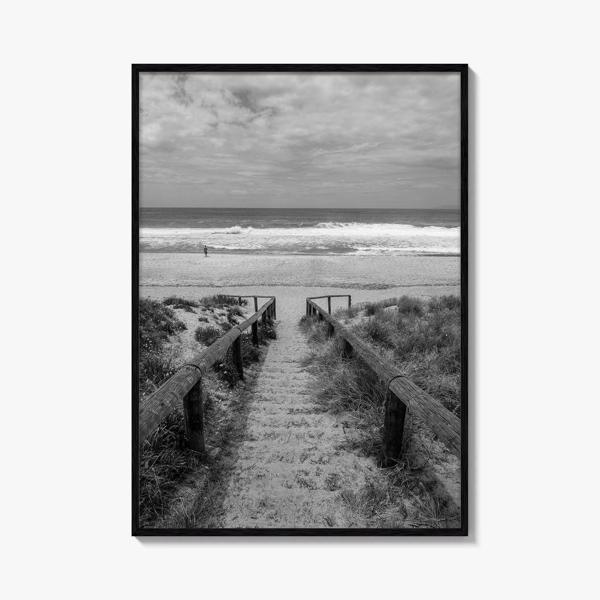 Whiritoa Black and White Fine Art Photo Print, Coromandel New Zealand North Island Poster