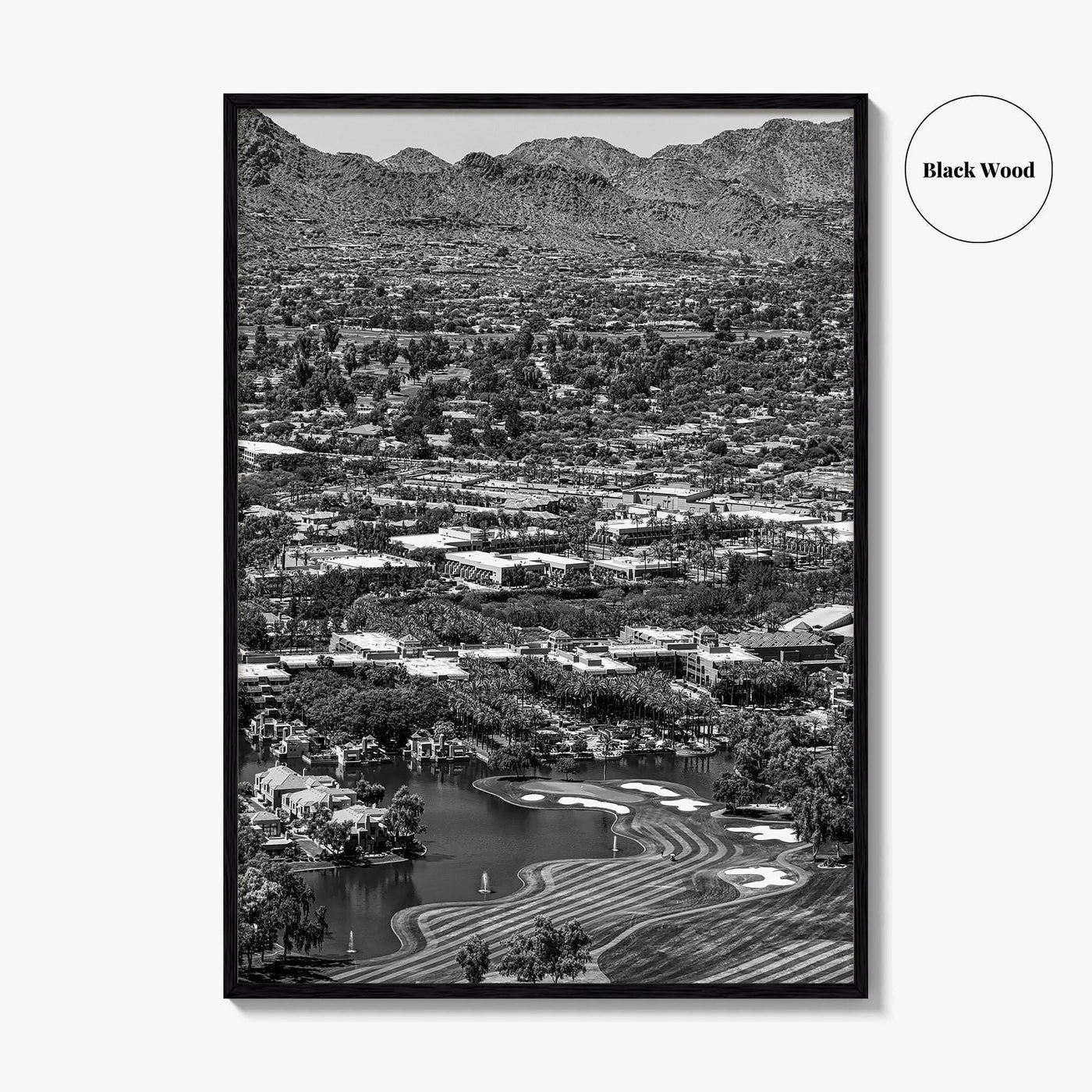 Scottsdale Black and White Fine Art Photo Print, Arizona Mummy Mountain Paradise Valley Poster