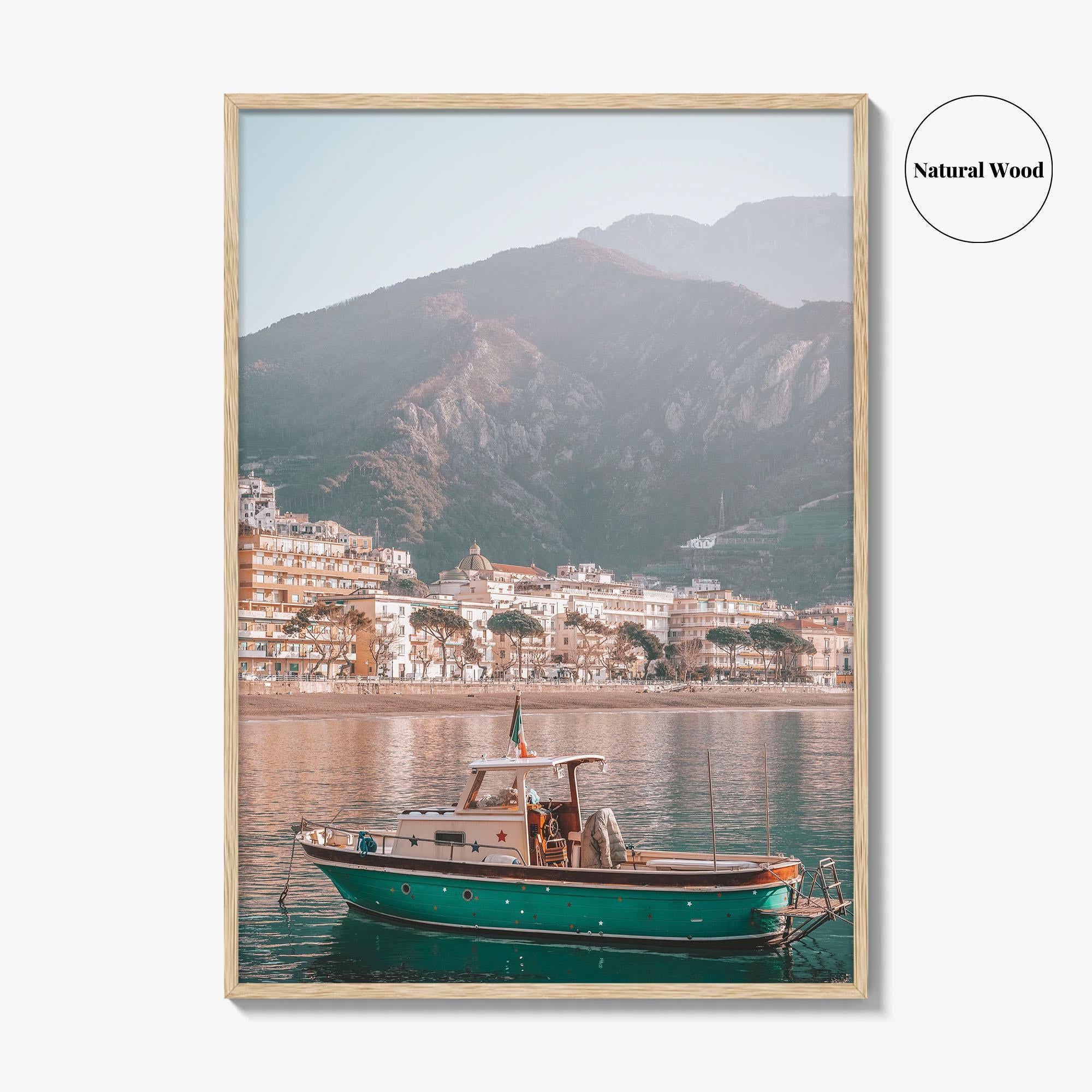 Maiori Fine Art Photo Print, Boat, Amalfi Coast, Campania Italy Wall Poster