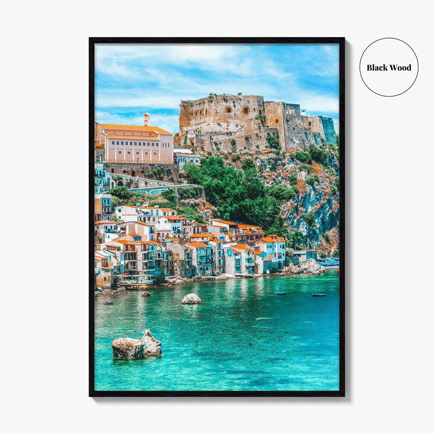 Calabria Fine Art Photo Print, Scilla Italy Wall Poster, Medieval Castle