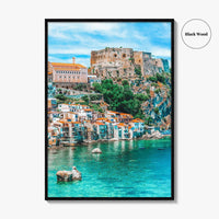 Calabria Fine Art Photo Print, Scilla Italy Wall Poster, Medieval Castle