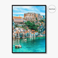 Calabria Fine Art Photo Print, Scilla Italy Wall Poster, Medieval Castle