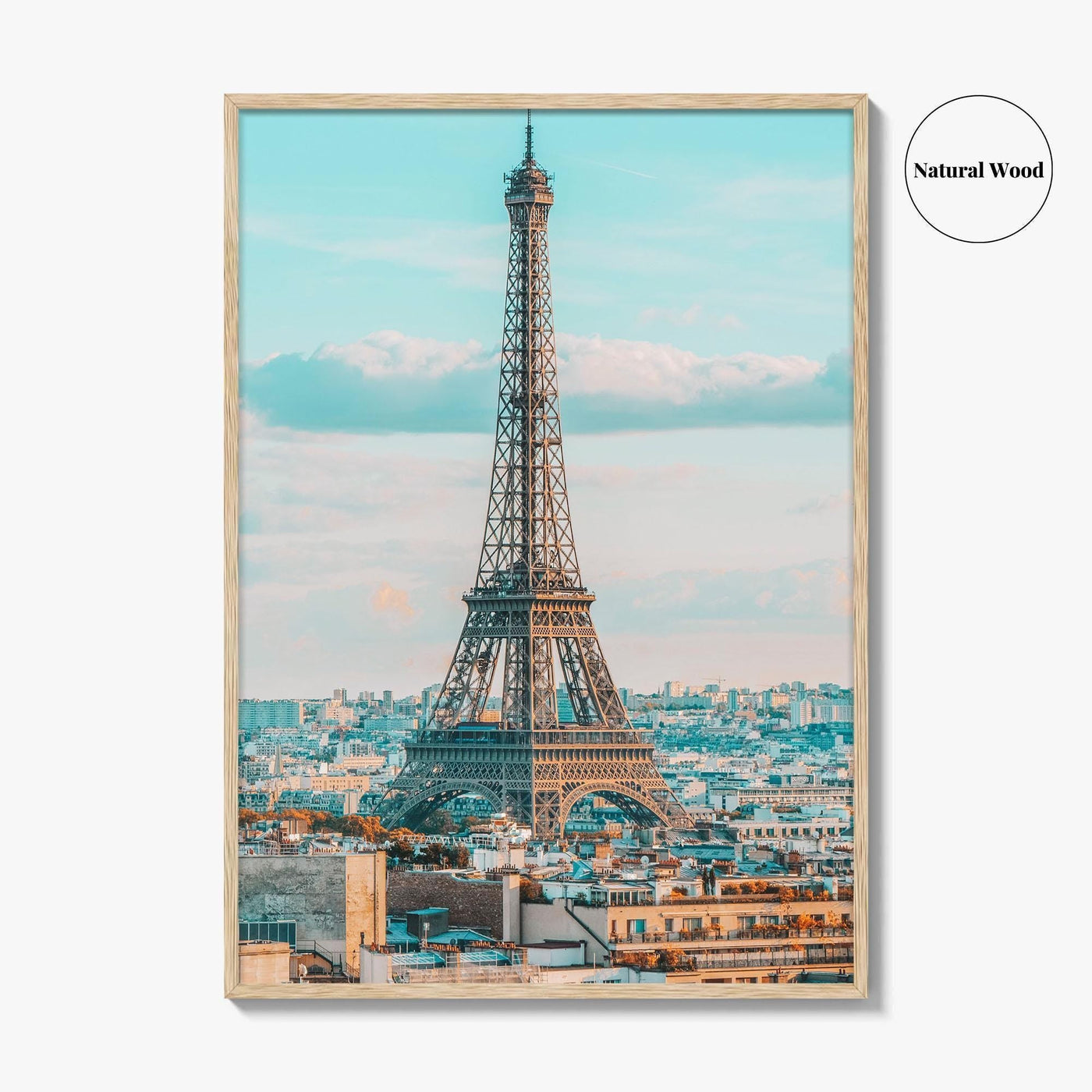 Paris Fine Art Photo Print, Eiffel Tower Rooftops, France, Wall Poster