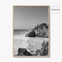 Tulum Black and White Fine Art Photo Print, Maya Ruins Quintana Roo Mexico Poster