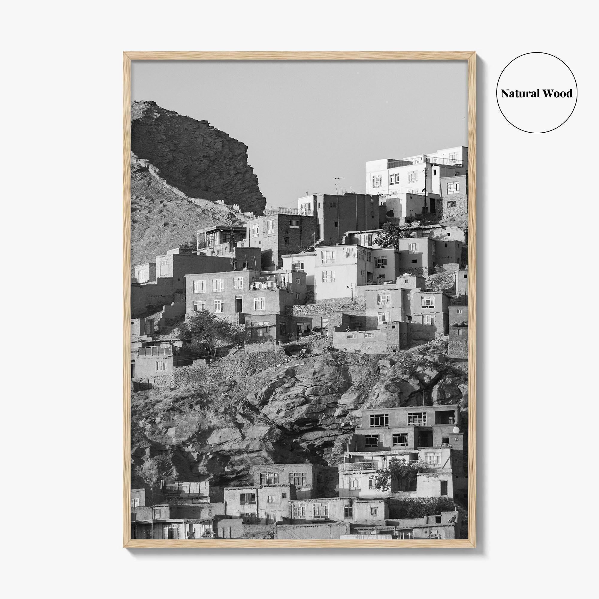 Kabul Black and White Fine Art Photo Print, Afghanistan City Wall Decor Poster
