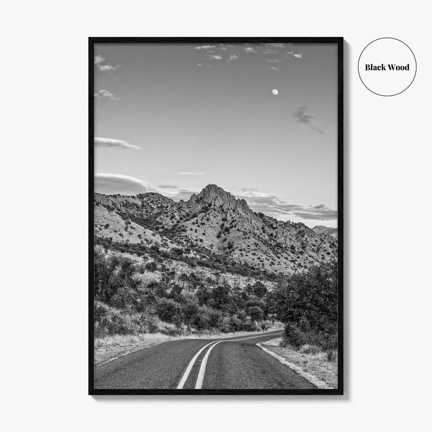 Davis Mountains Black and White Fine Art Photo Print, Fort Davis Texas Panoramic