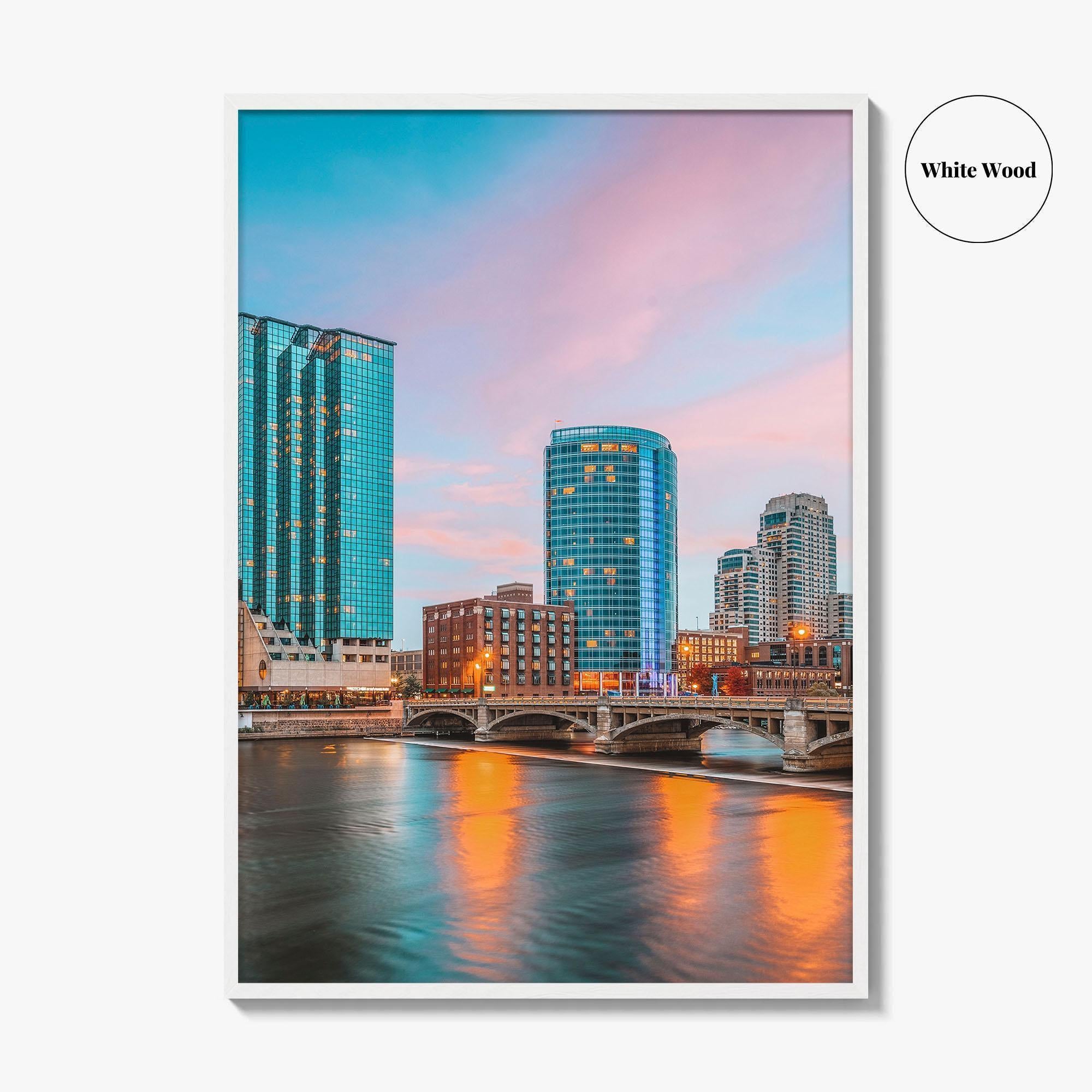 Grand Rapids Skyline Fine Art Photo Print, Michigan USA, Wall Decor Poster