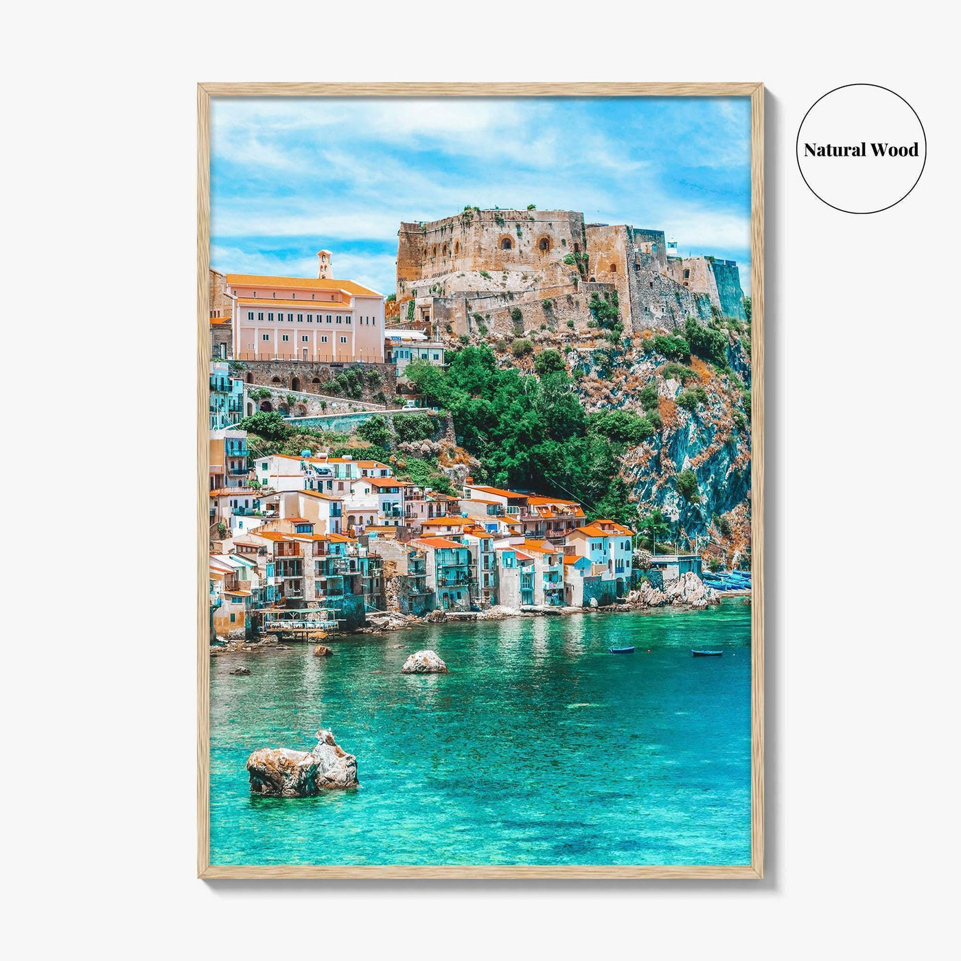 Calabria Fine Art Photo Print, Scilla Italy Wall Poster, Medieval Castle