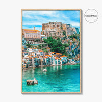 Calabria Fine Art Photo Print, Scilla Italy Wall Poster, Medieval Castle